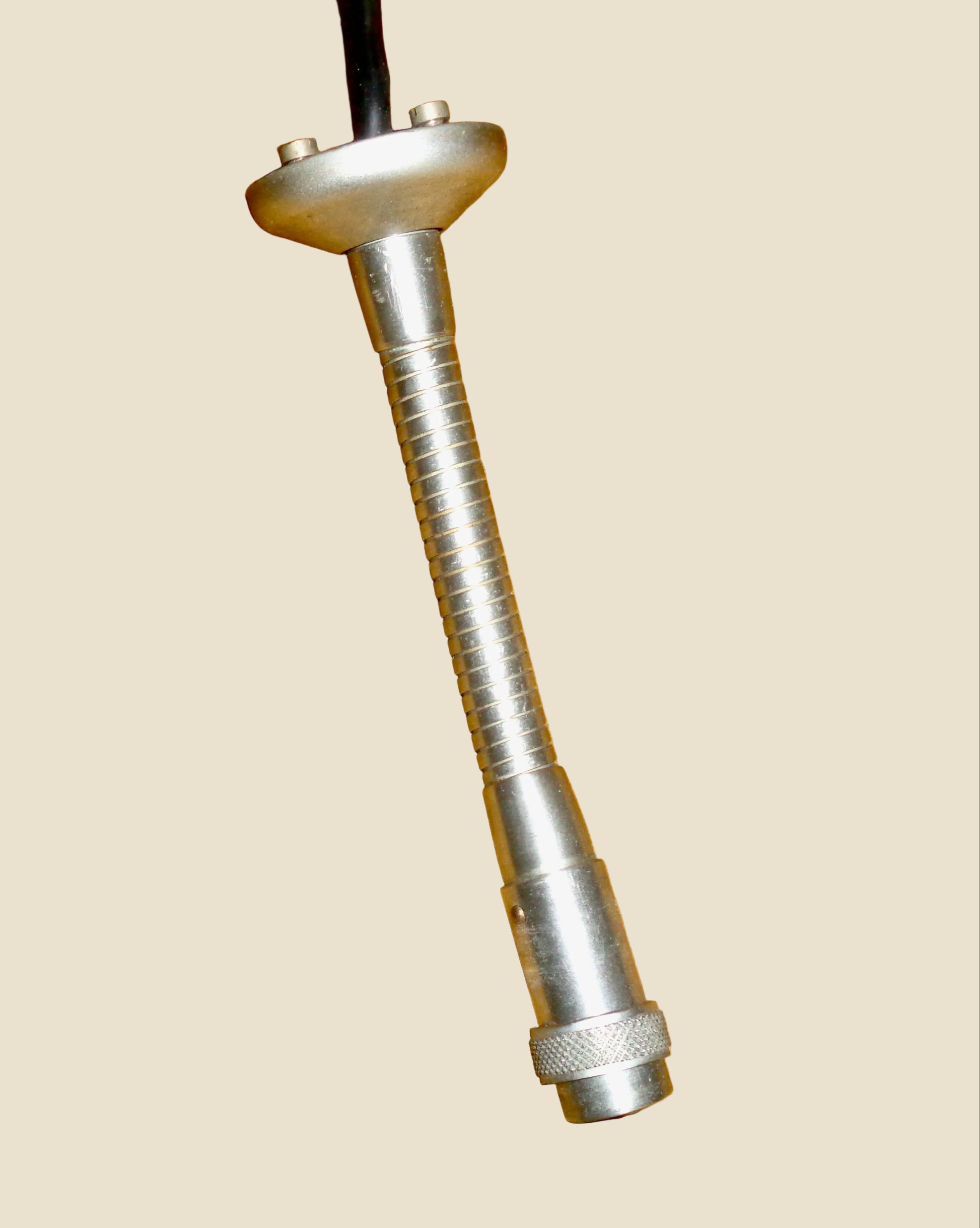 Vintage Chrome Gooseneck Flexible 3-Pin Microphone Connector with Base Plate