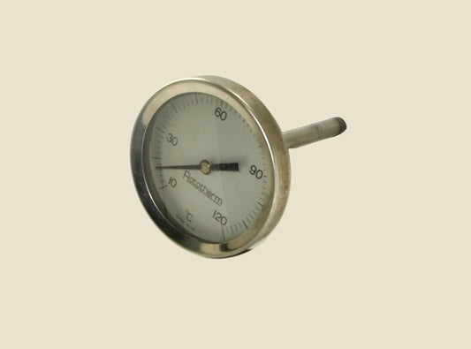 Vintage Chrome Rototherm Dial Thermometer Gauge