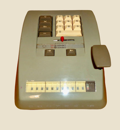 Vintage Contex 10 Manual Mechanical Calculating Machine Model E