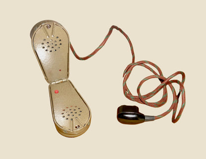 Vintage Czech Tesla Military Spy Set Radio Clamshell Microphone and Speaker 