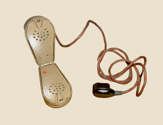 Vintage Czech Tesla Military Spy Set Radio Clamshell Microphone and Speaker 