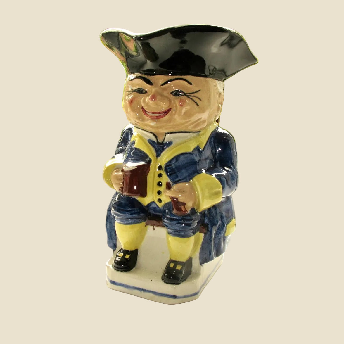 Vintage Devonmoor Art Pottery Toby Jug With Blue Coat / Trousers