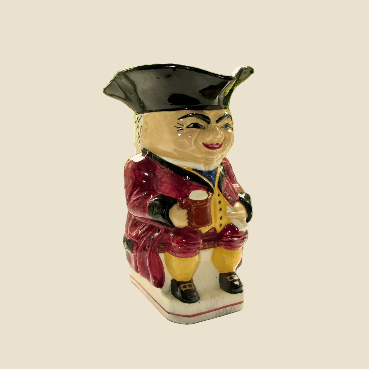 Vintage Devonmoor Art Pottery Toby Jug With Red Coat / Trousers