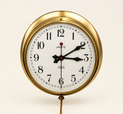 Vintage Electric London Magneta Brass Industrial Wall Clock