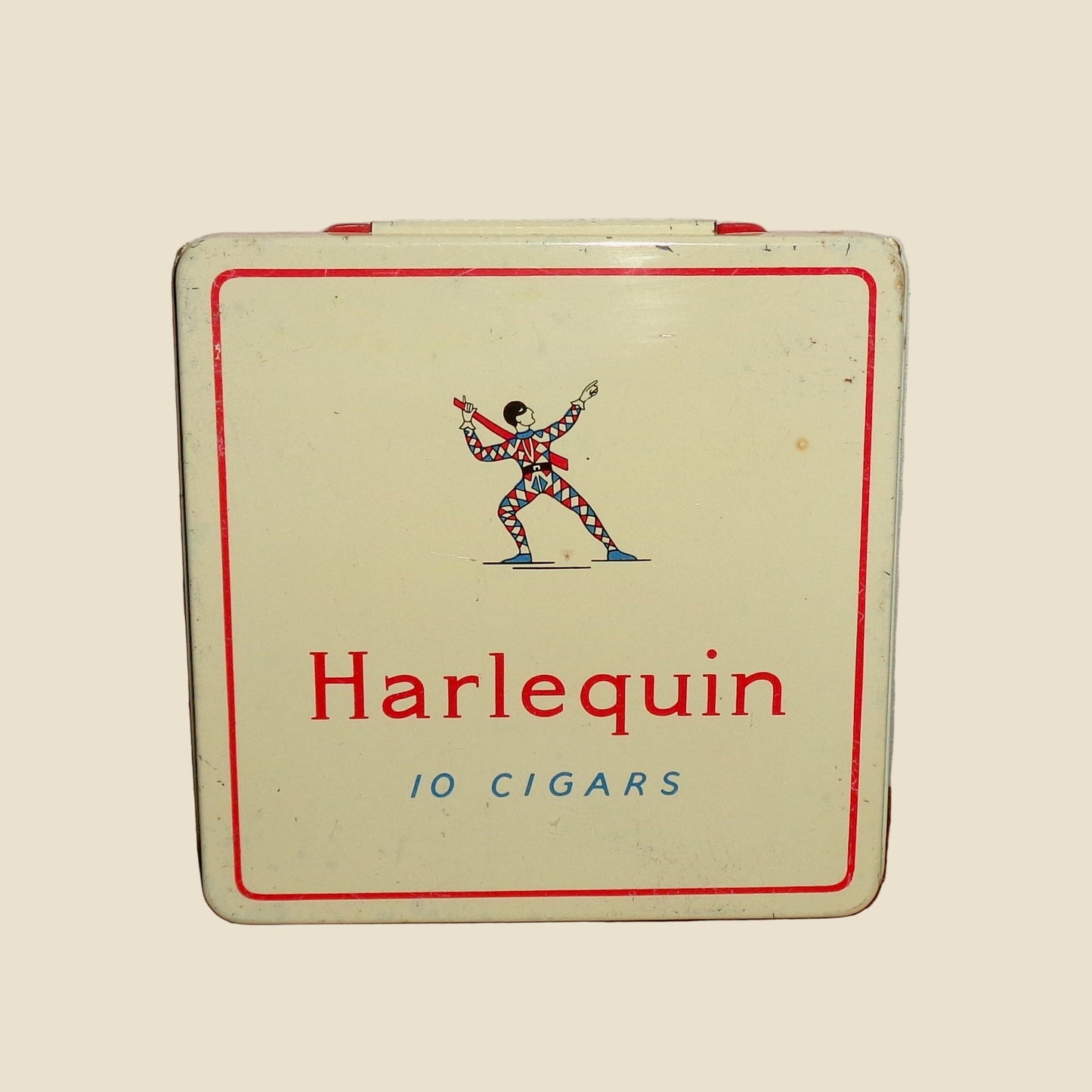 Vintage Harlequin Empty 10 Cigars Tin