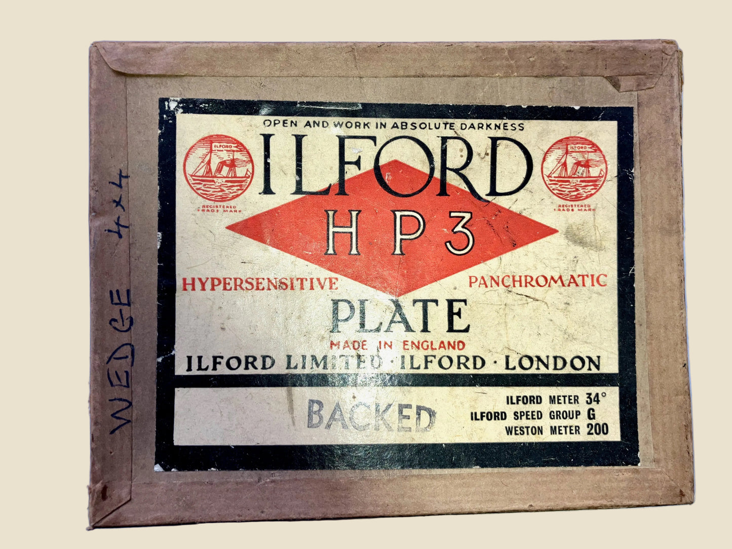 Vintage Ilford HP3 Glass Plates Exposed With A 4" Step Wedge