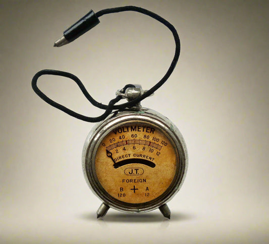 Vintage JT Hand held Pocket Watch Voltmeter In Its Original Box