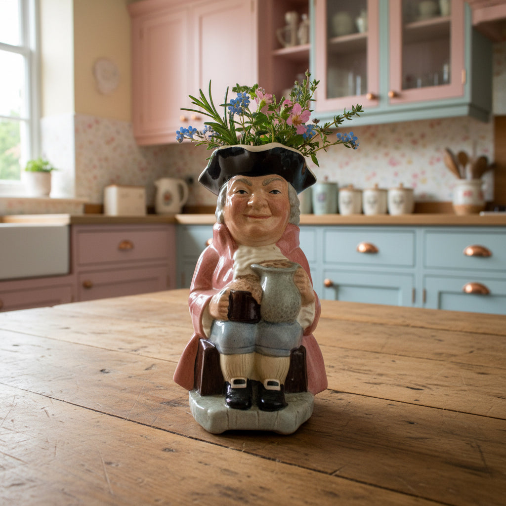 Vintage Kelsboro Ware Toby Jug With Pink Coat And Blue Trousers