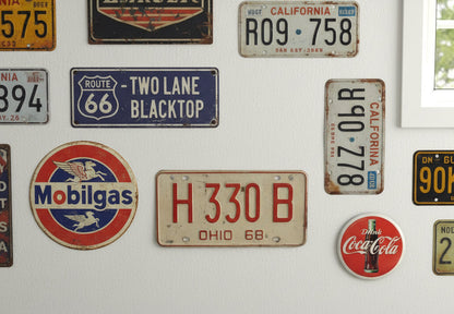 Vintage Metal American Car Number Plate 68 Ohio H 330 B