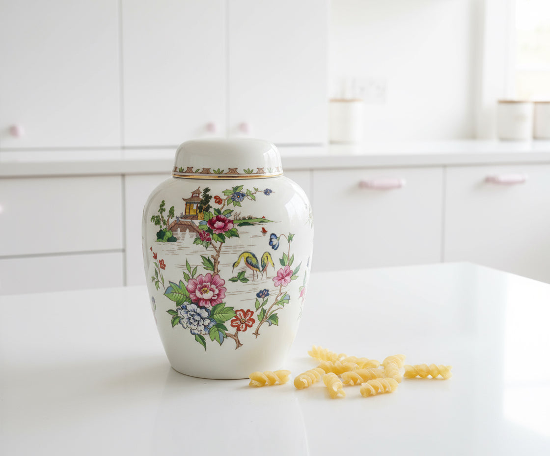 Pagoda Crown Staffordshire China 1950s Ginger Jar