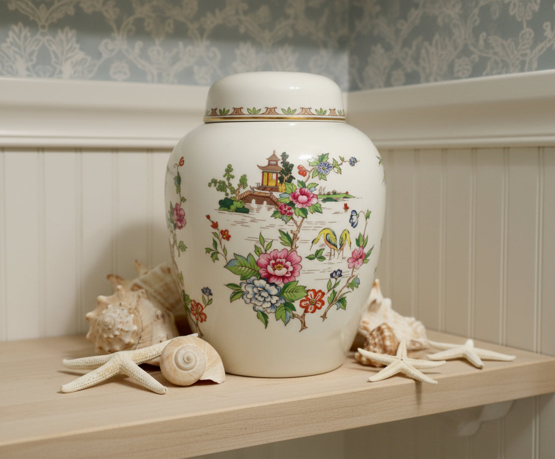 Pagoda Crown Staffordshire China 1950s Ginger Jar