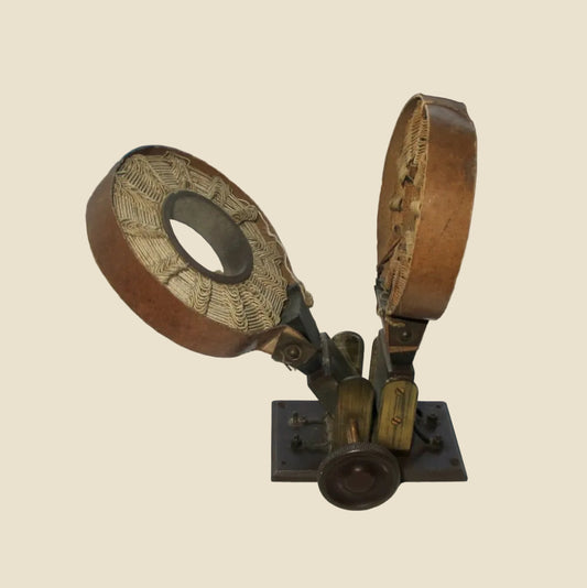 Vintage Pair Of Basketweave Low Loss Inductance Coils And Brass Bi-Coil Holders For 1920s TRF Set Tuning 
