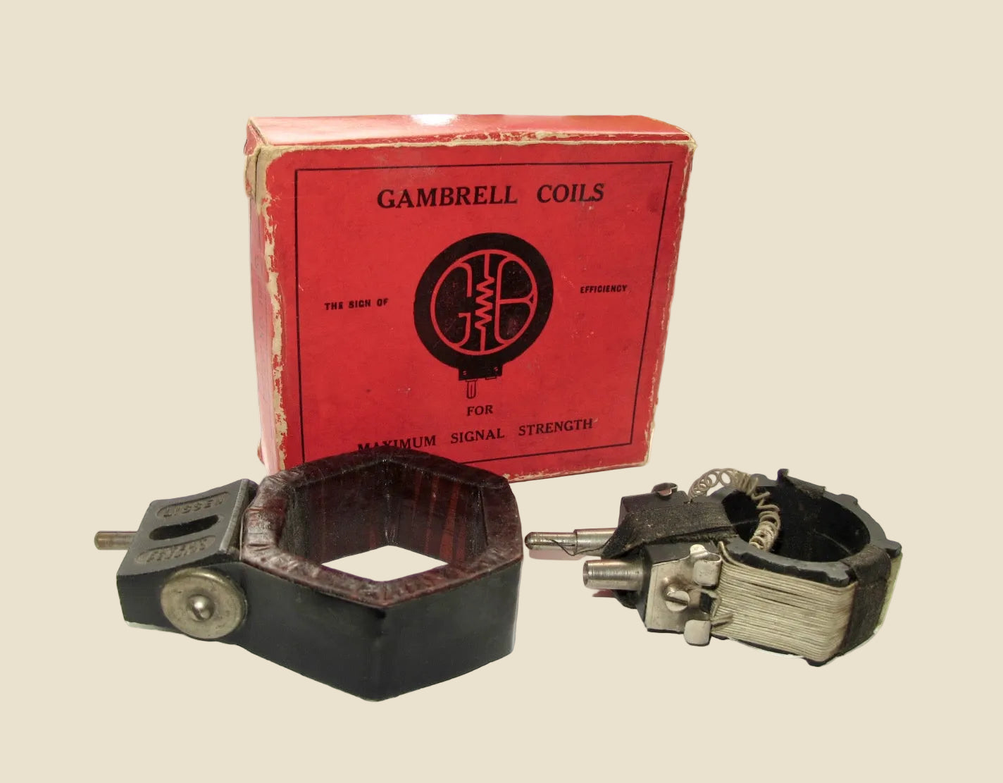 Vintage Pair Of Gambrell / Basketweave Coils Efficiency Inductance D