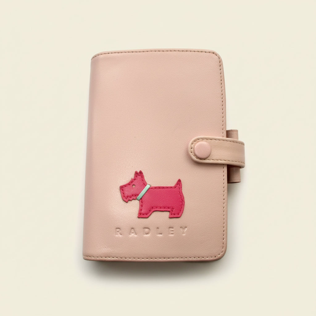 Vintage Pink Radley Filofax Mini Style A7 5 Ring Personal Organiser