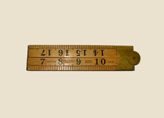 Vintage Rabone 2ft Box Wood & Brass Folding Ruler No.1167
