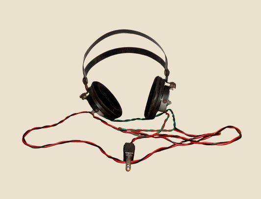 Vintage SG Brown Head Phones Type F R4000 Ohms With Ear Pads