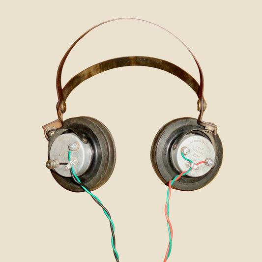 Vintage SG Brown Head Phones Type F R4000 Ohms With Ear Pads