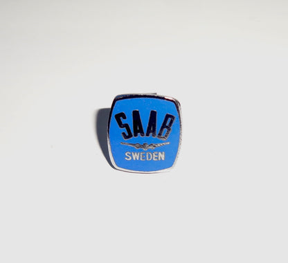 Vintage Saab Cars Sweden Blue Enamelled Lapel Badge