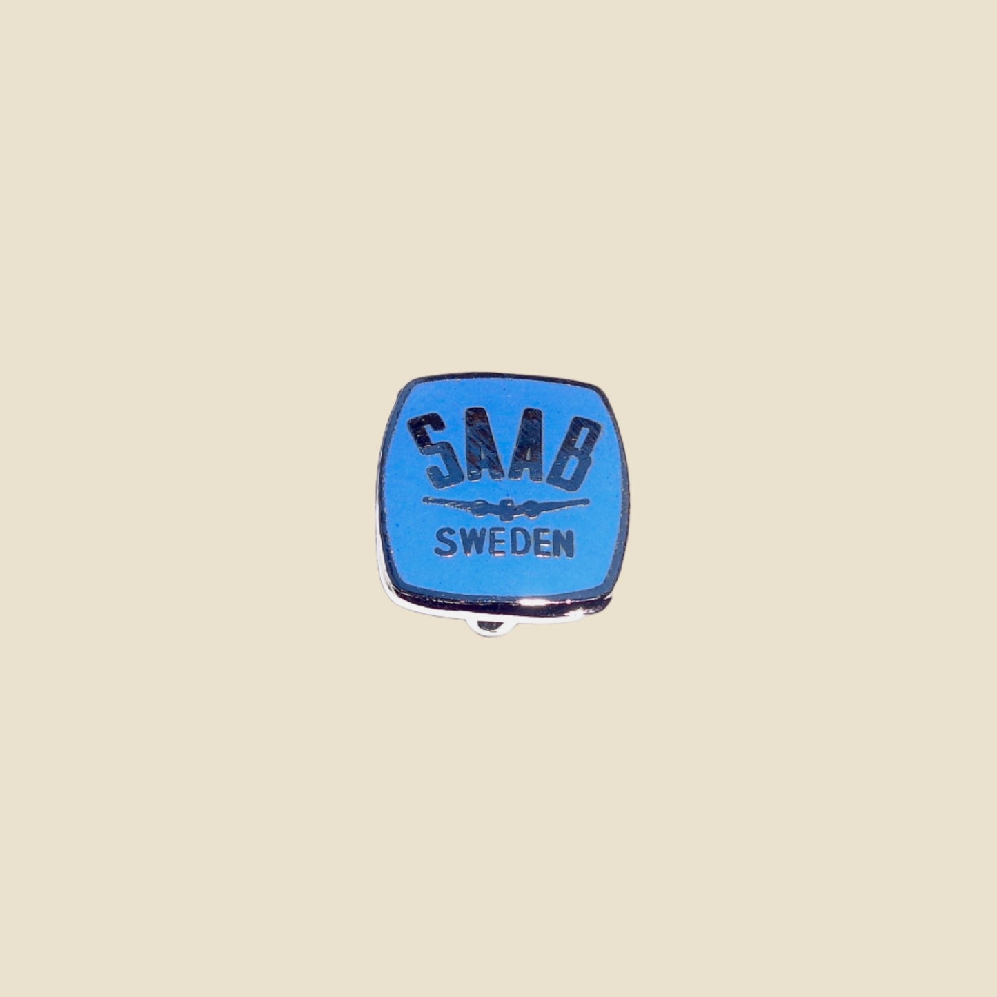 Vintage Saab Cars Sweden Blue Enamelled Lapel Badge
