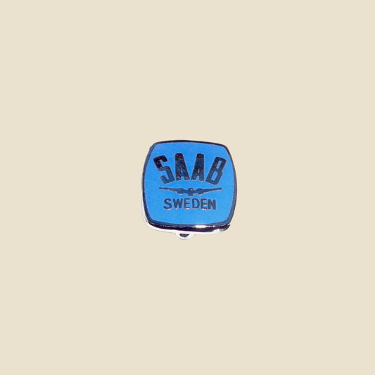Vintage Saab Cars Sweden Blue Enamelled Lapel Badge