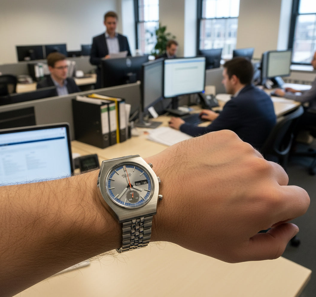 Vintage Seiko Chronograph 6139-8029 Stainless Steel Automatic Watch 