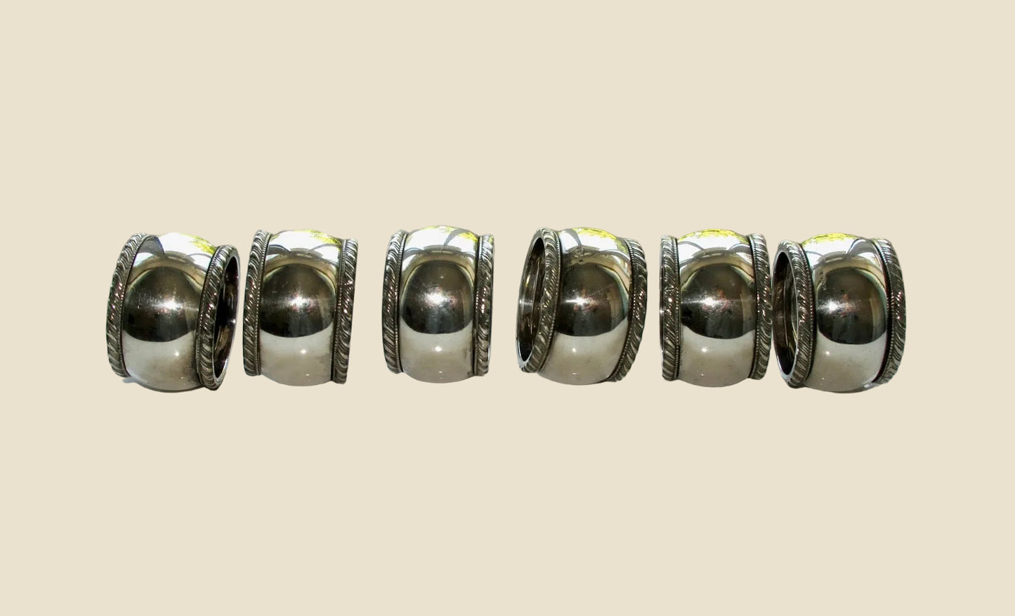 Vintage Set Of Six EPNS Silver Plate Napkin Rings