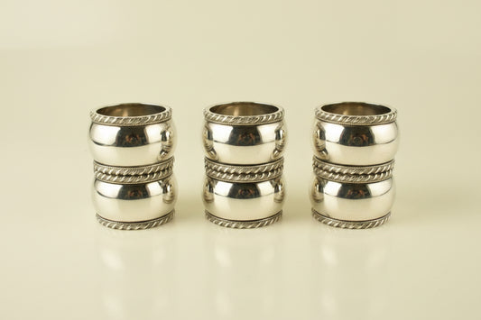 Vintage Set Of Six EPNS Silver Plate Napkin Rings