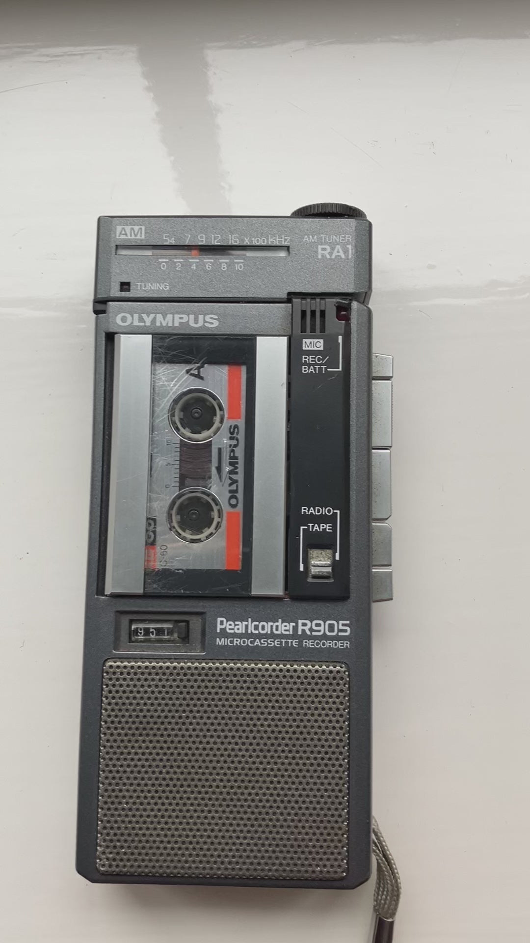 Vintage Olympus Pearlcorder R905 Microcasette Recorder With RA1 AM
