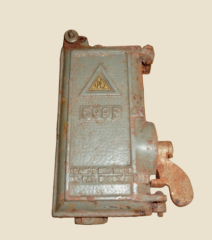 1930s Apex 599F Ceramic and Metal Electrical Fuse Box