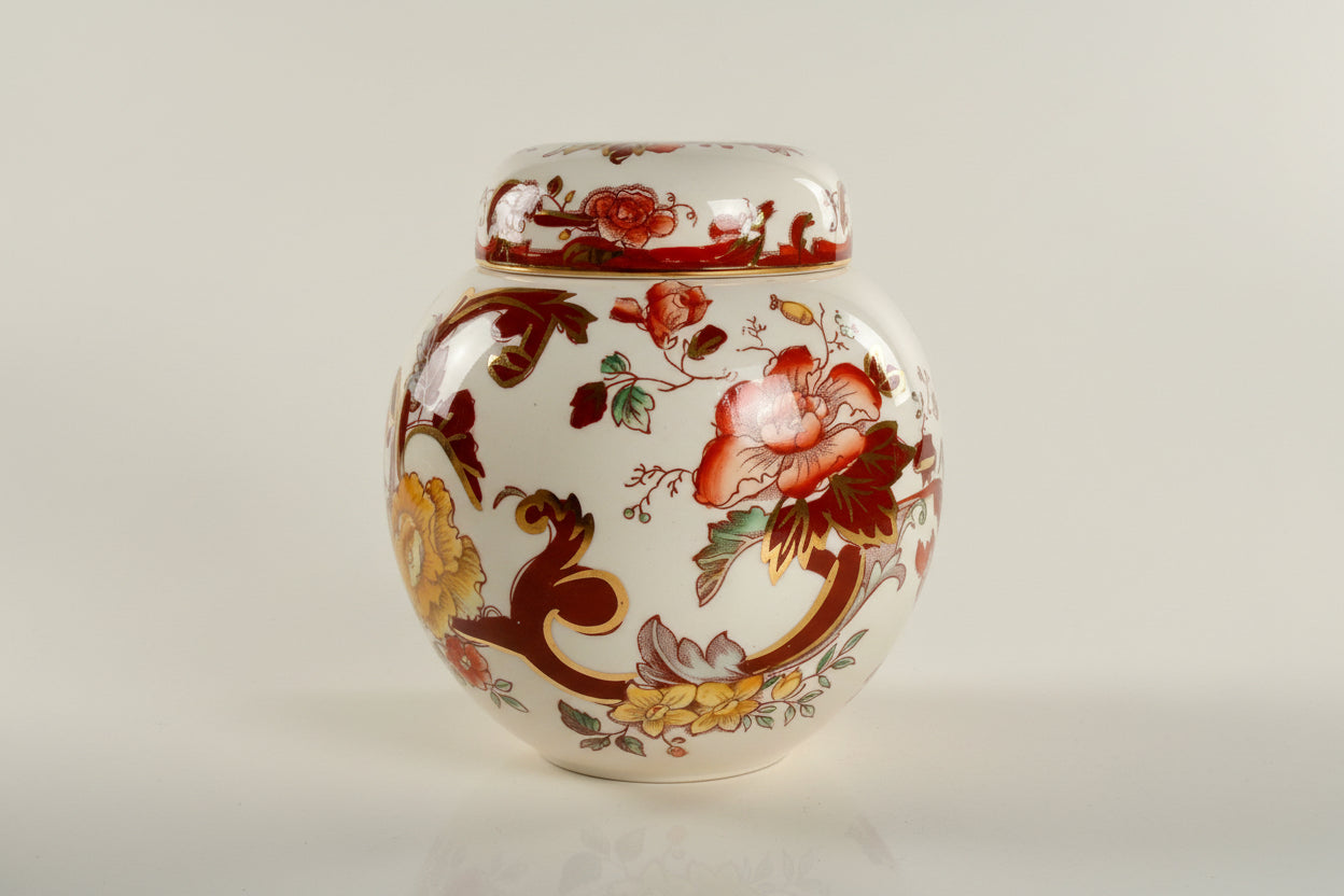1930s Masons Ironstone Brown Velvet Ginger Jar