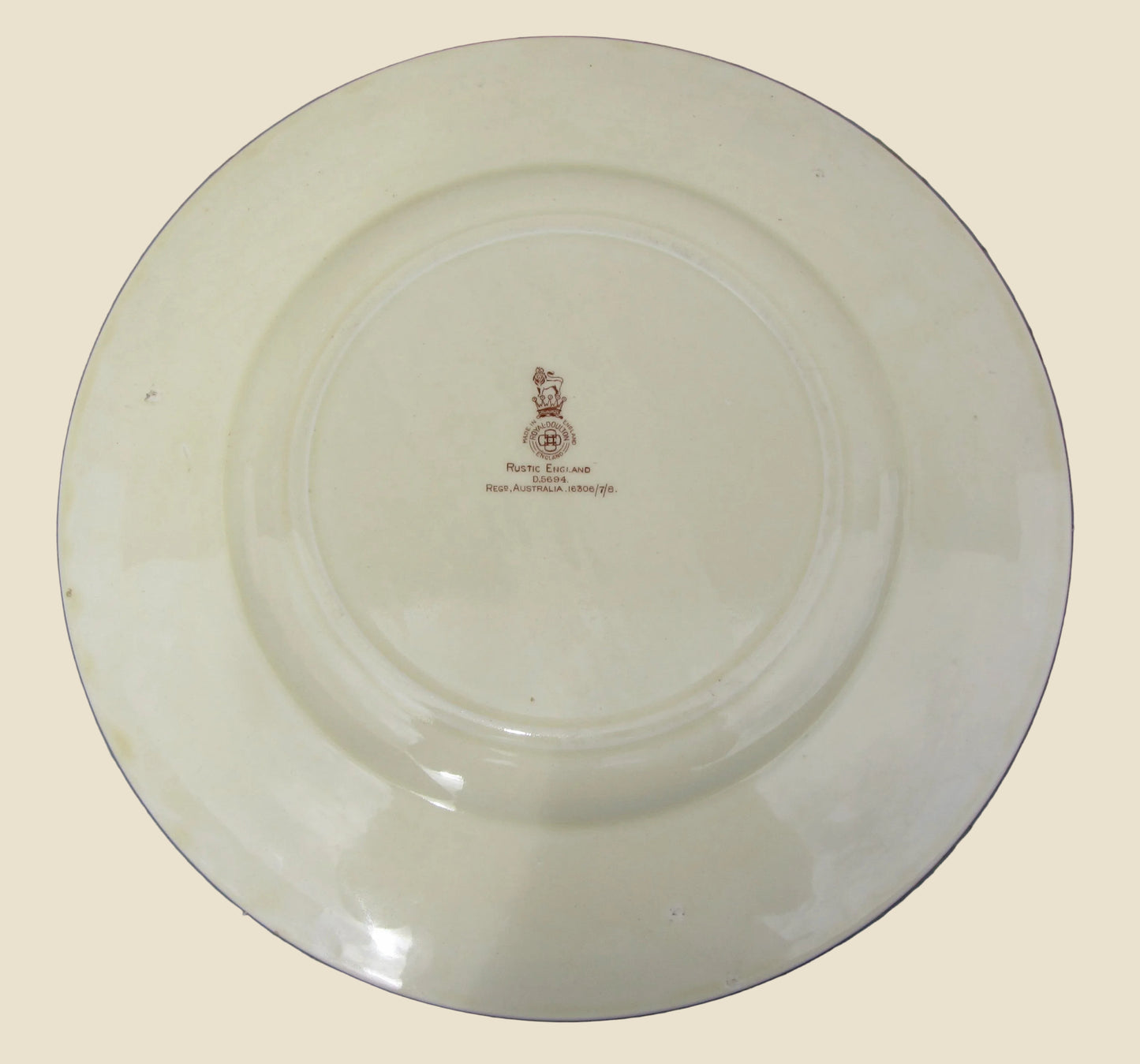 1936 Royal Doulton Rustic England Dinner Plate D5694 Featuring a Chair Bodger