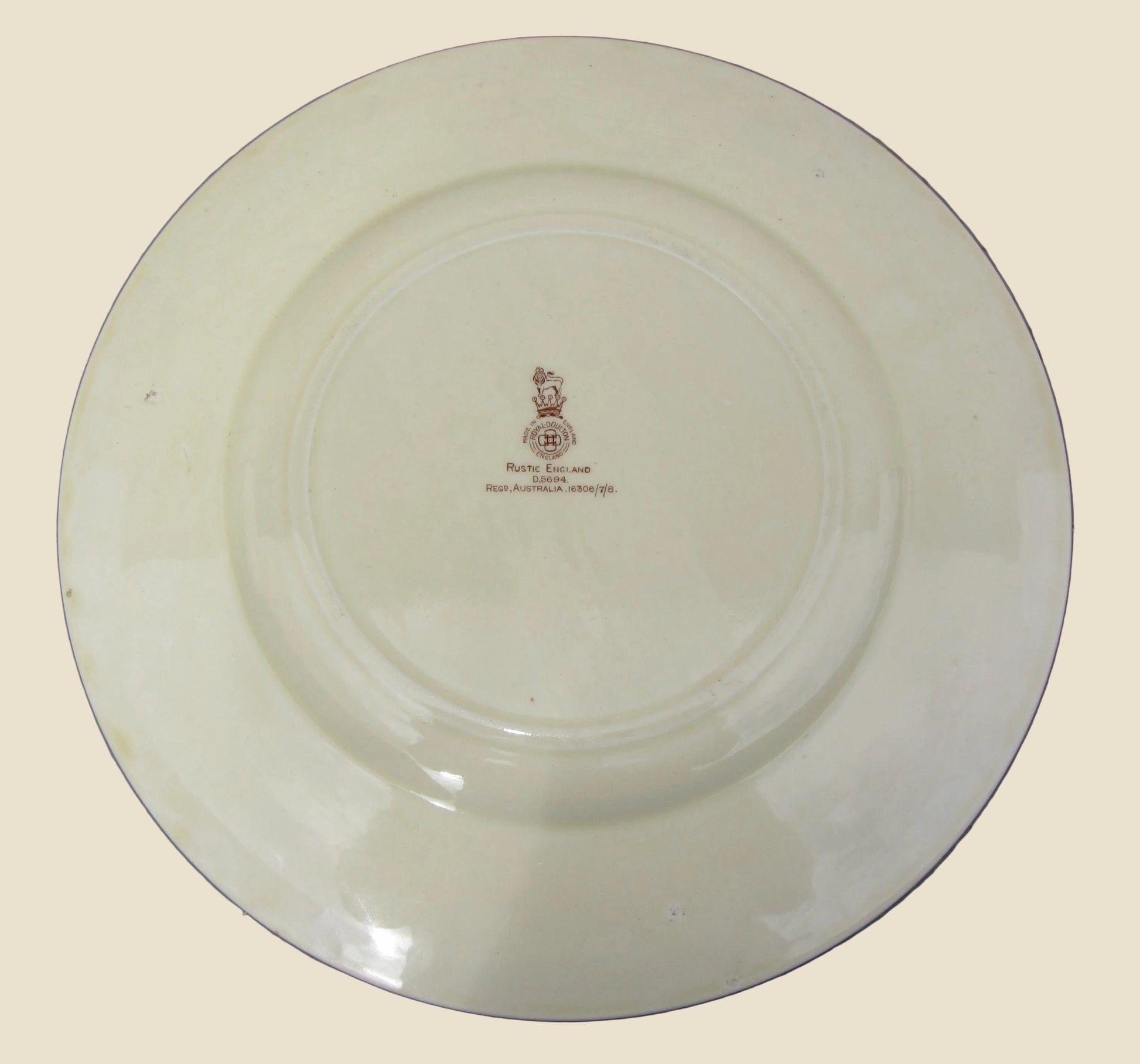 1936 Royal Doulton Rustic England Dinner Plate D5694 Featuring a Chair Bodger