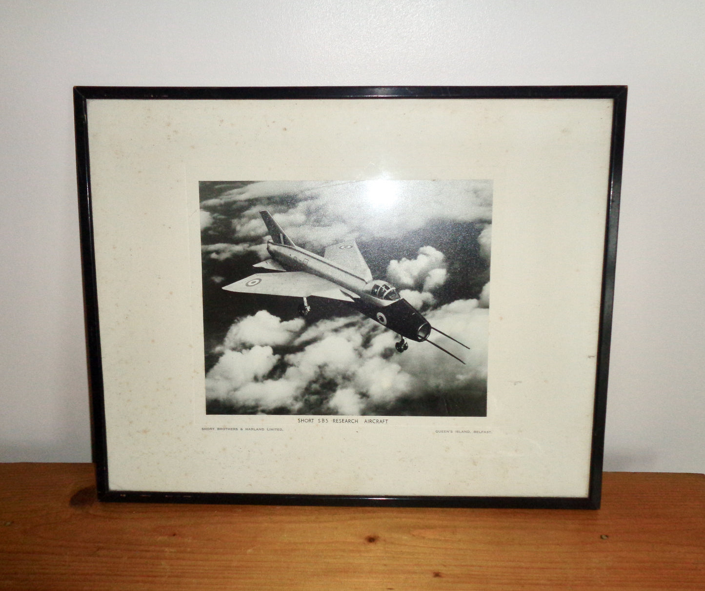 1950s Short SB5 Research Aircraft Framed Monochrome Photograph