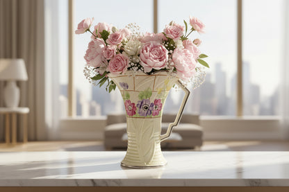 1950s Arthur Wood Pottery Harford 9940 Hand Painted Floral Jug / Pitcher / Vase