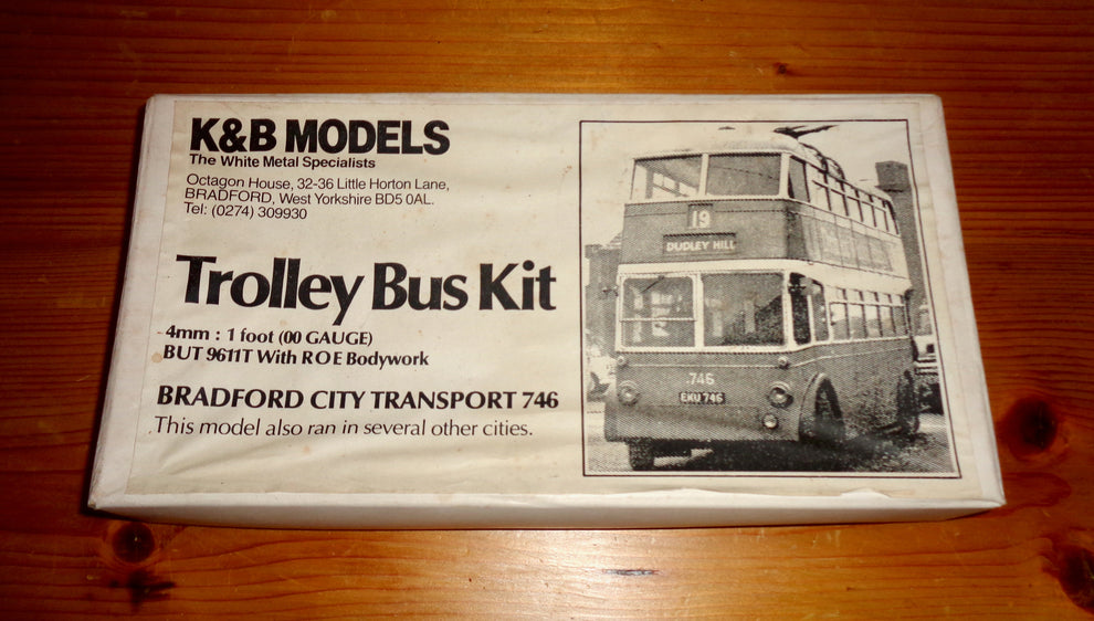 1970s K&B White Metal OO-Gauge Model Trolley Bus Kit Of Bradford City ...