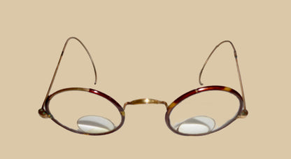Antique Windsor Round Bifocal Glasses In Their Original Case