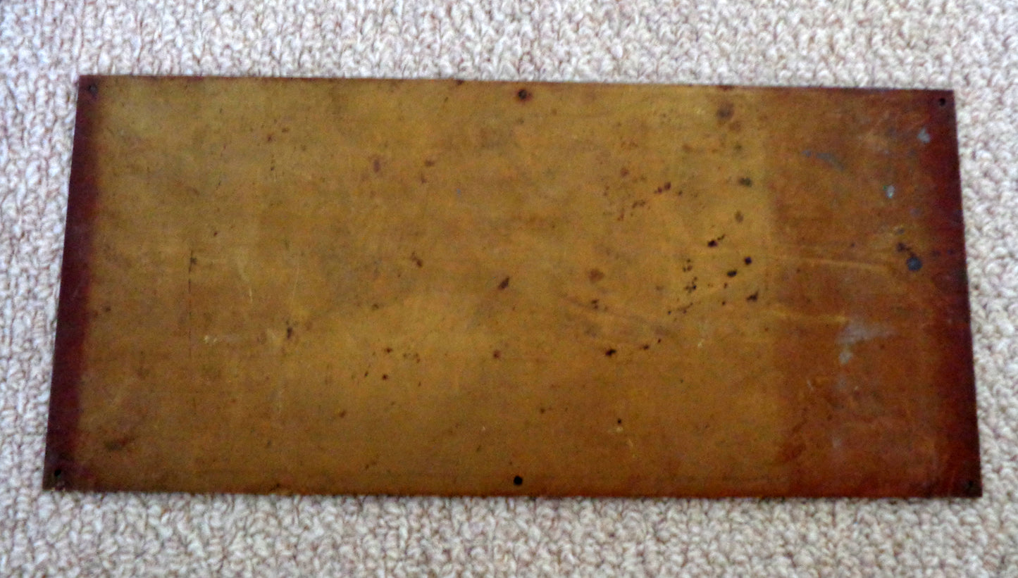 1930s WW2 Military/ Commercial Vehicle Brass Chassis Lubrication Plate