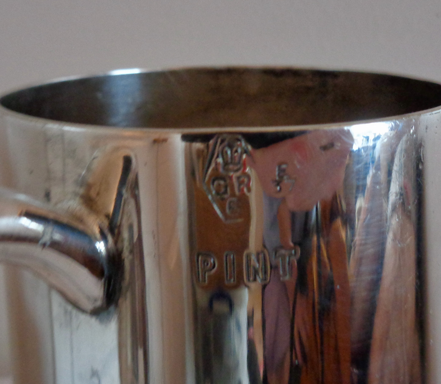 1937 1 Pint Cardinal Plate Silver Tankard Drinks Measure By Goldsmiths