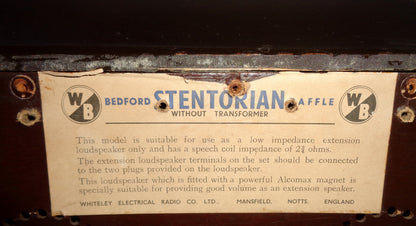 1950s Bedford Stentorian Baffle Low Impedance Loudspeaker By Whiteley Boneham