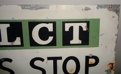 Vintage Leeds City Transport LCT Double Sided Bus Stop Sign