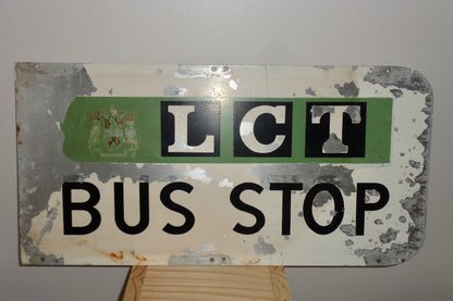 Vintage Leeds City Transport LCT Double Sided Bus Stop Sign