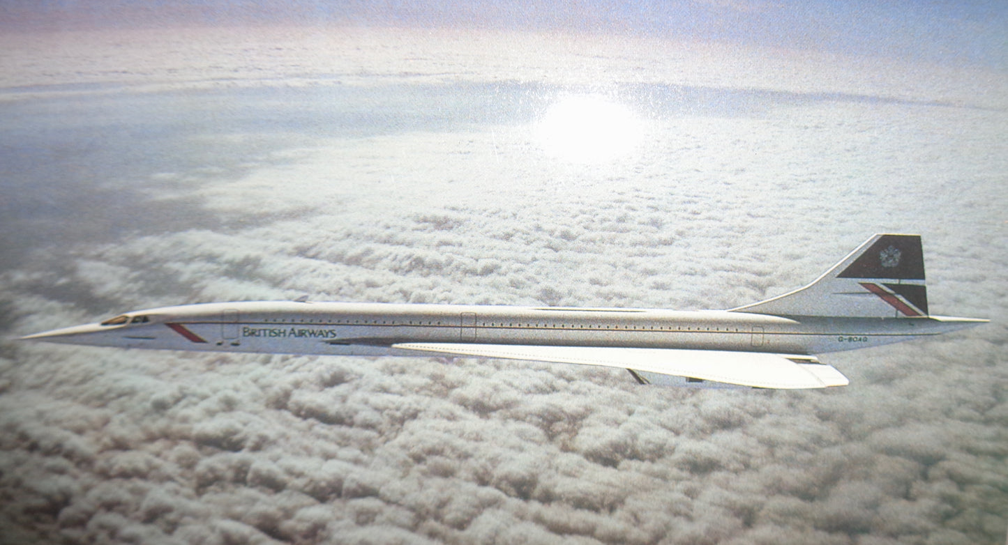 Vintage Concorde Postcard Featuring Concorde In Flight Taken From A Tornado