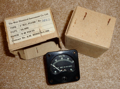 WW2 Weir Air Ministry Voltmeter 5A/1693 New In Box