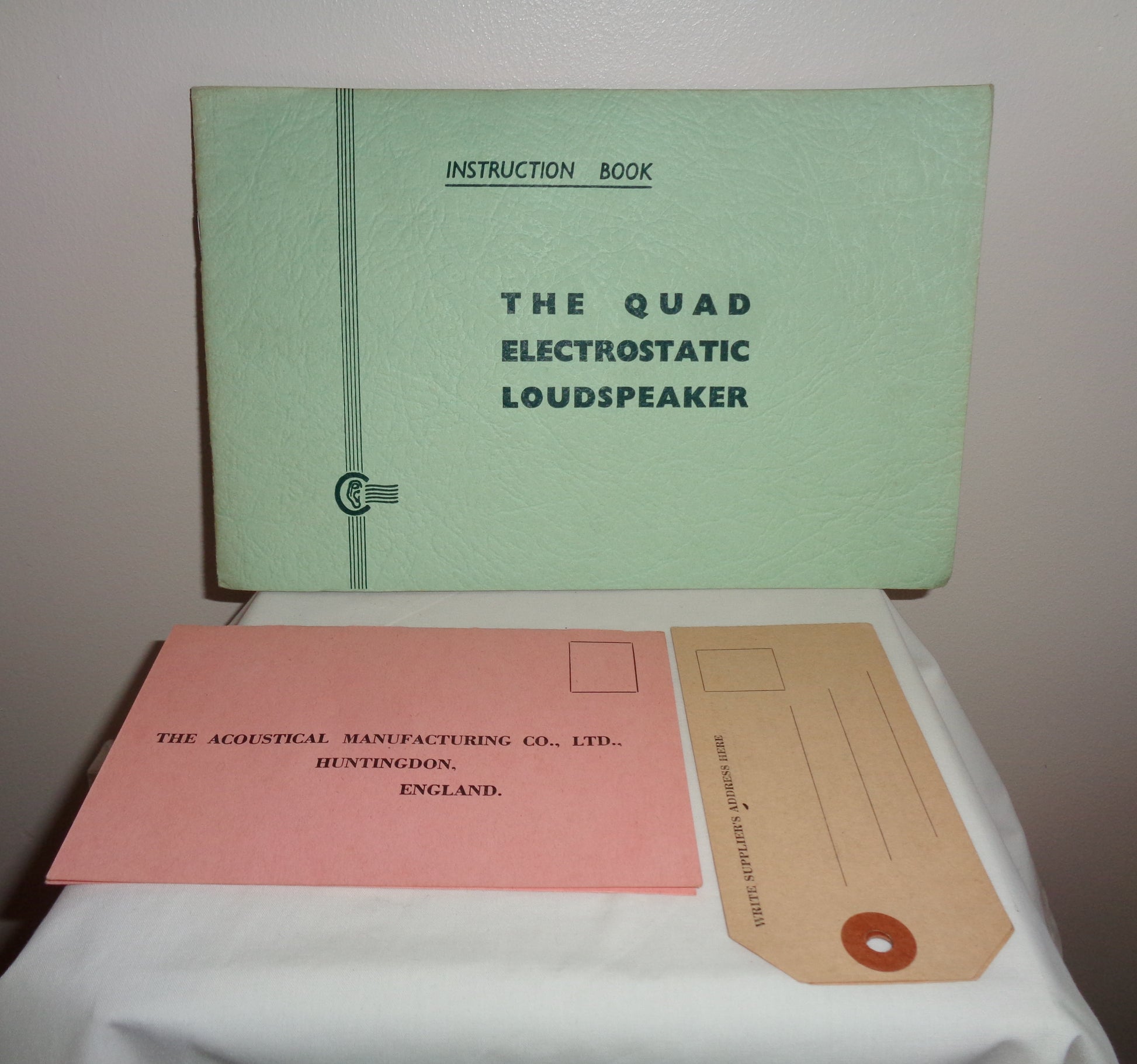 Original The Quad Electrostatic Loudspeaker ESL57 Instruction Book With Green Cover
