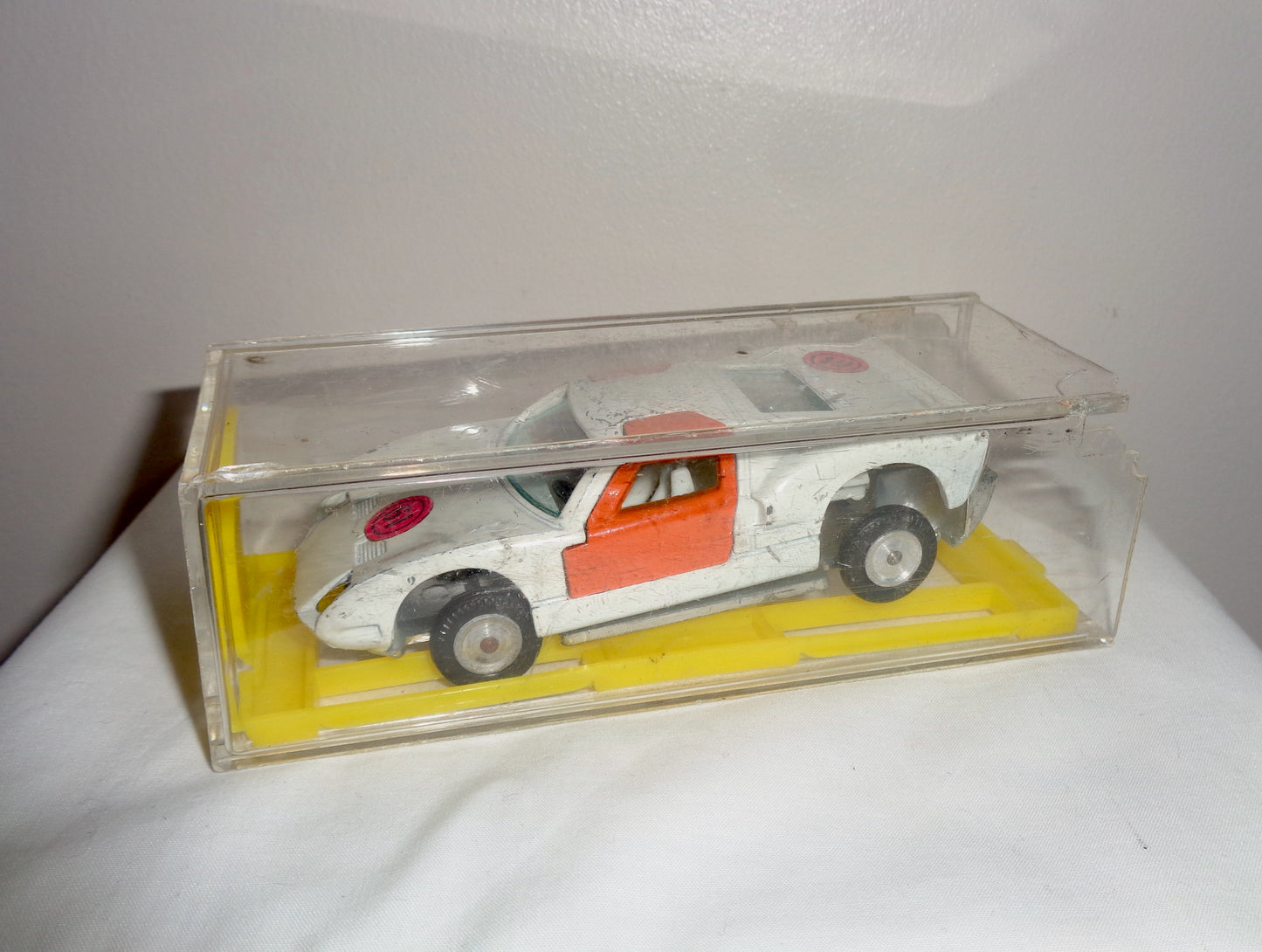 1960s Gamda Koor Sabra White Ford GT No. 8104 1/43 Toy Car. Made in Israel