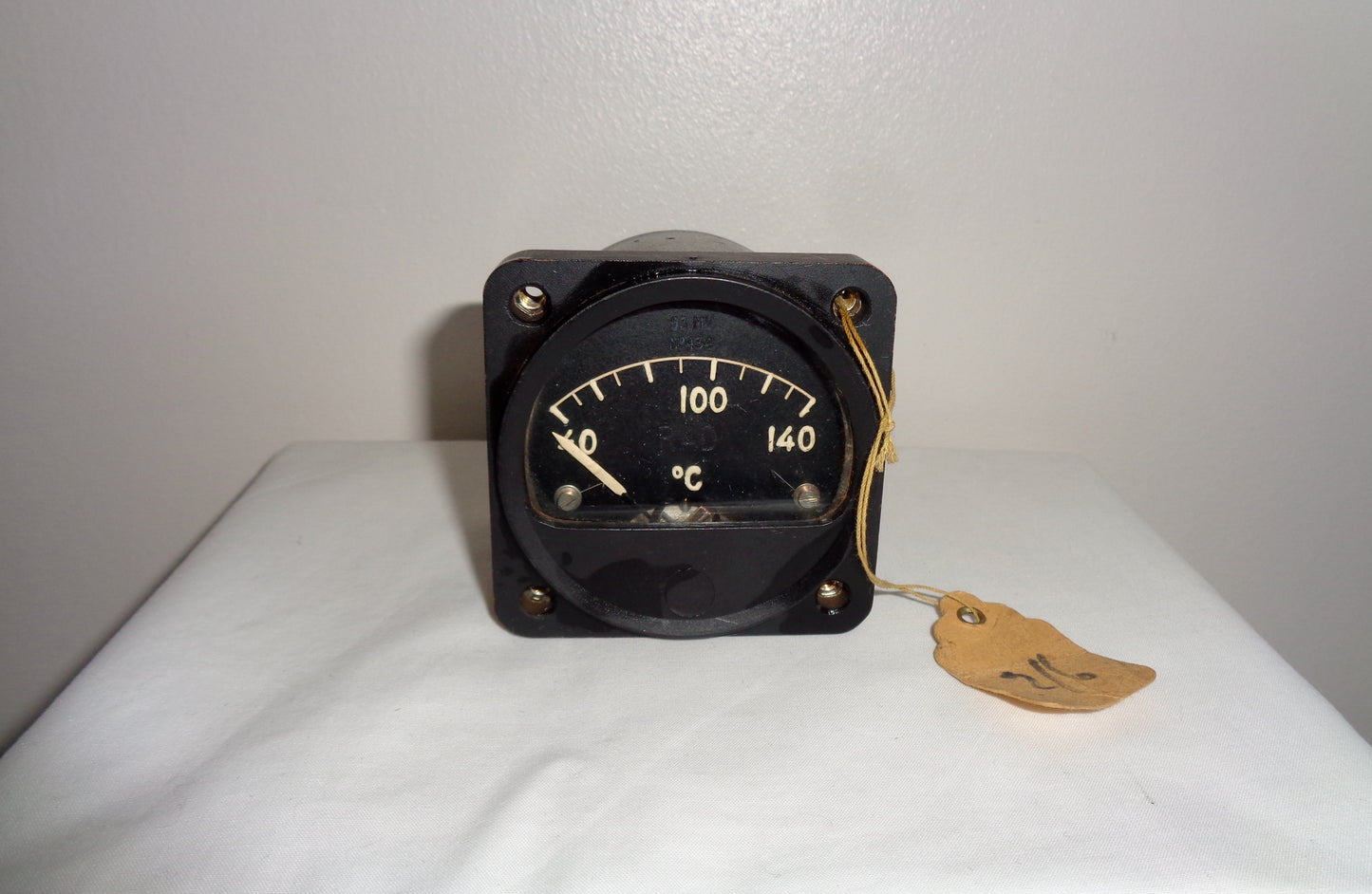 1940s Air Ministry RAF Aircraft Radiator Temperature 24 Volt Cockpit Gauge