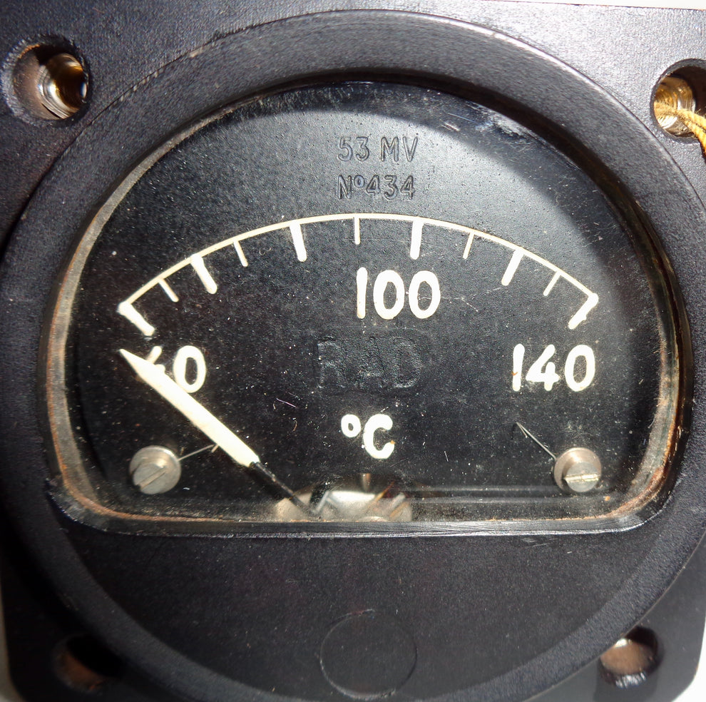 1940s Air Ministry RAF Aircraft Radiator Temperature 24 Volt Cockpit G ...