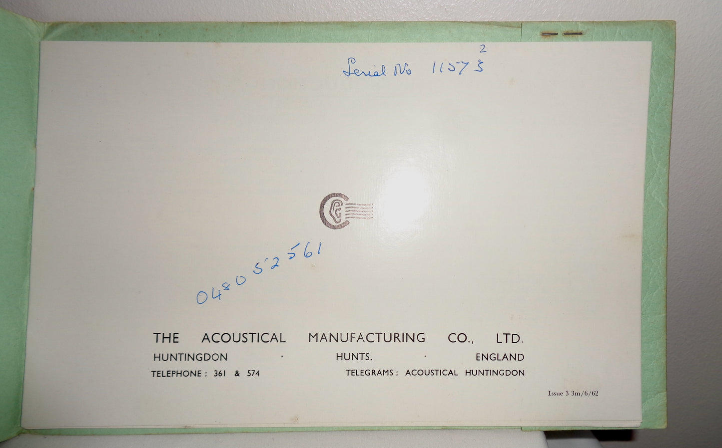 Original Quad FM1 Tuner Instruction Book With Green Cover