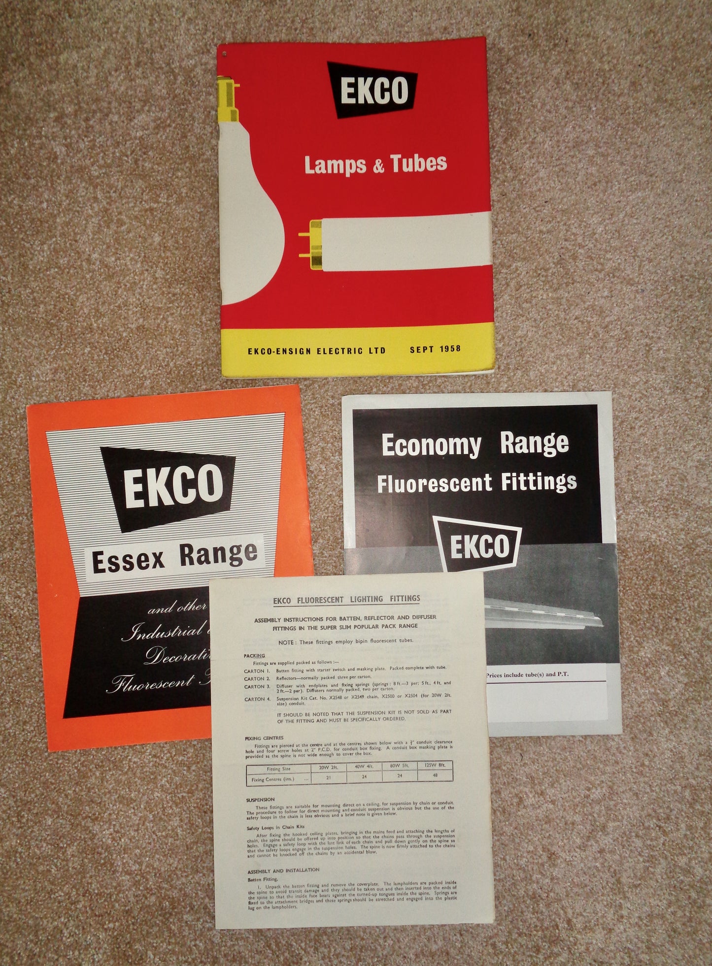 Original 1950s Ekco Lamps And Tubes Catalogue And Leaflets