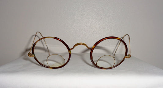 Antique Windsor Round Bifocal Glasses In Their Original Case